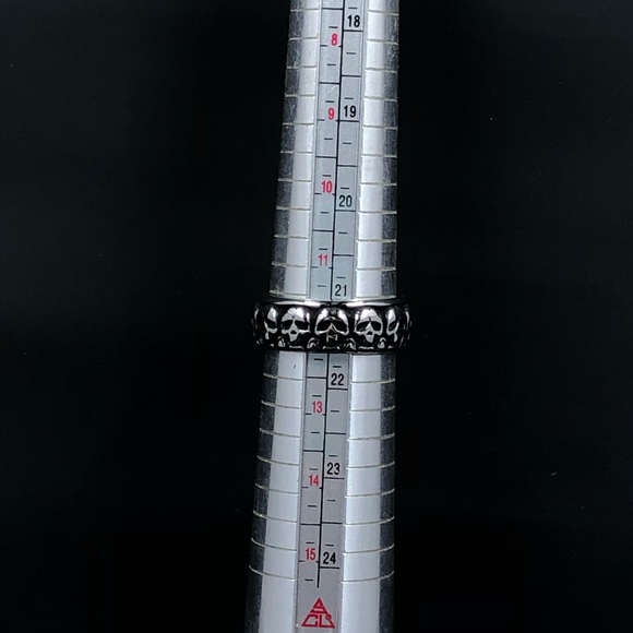 Ed Hardy Stainless Steel Eternity Skull Band Ring - Picture 7 of 13